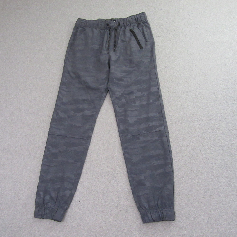 Iron Co Mens Jogger Pants S Gray Camo Stretch Zip Pocket Tapered Leg